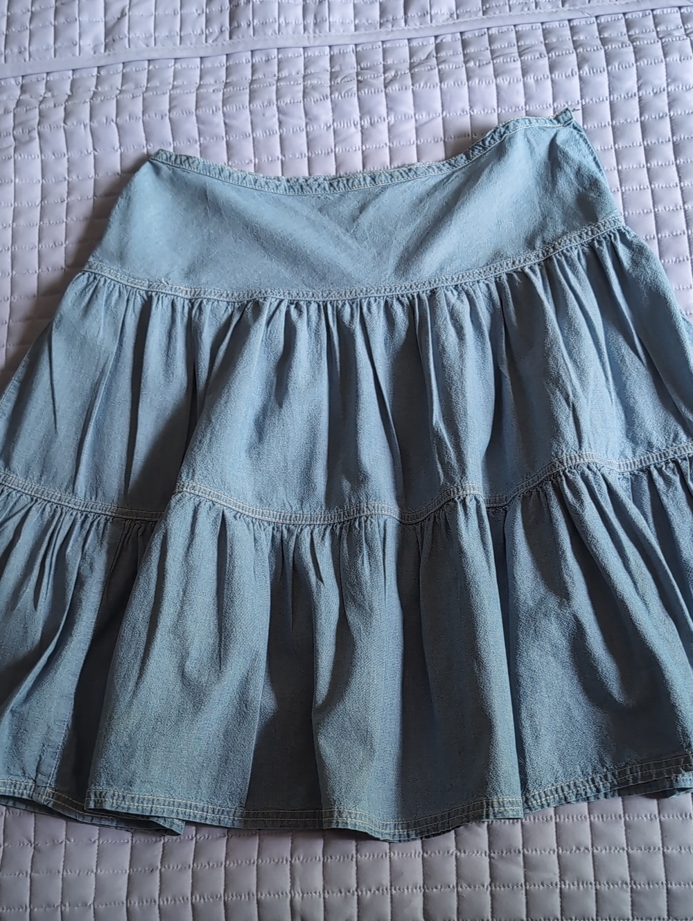 Chaps Lightweight Denim Tiered Skirt